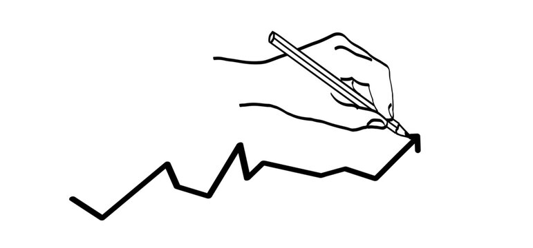 recommend clip art: Business graph or candle stick. Cartoon growth progress. Financial chart with uptrend line chart and numbers in stock market. Graph chart of stock market investment trading, Growing growth concept.
