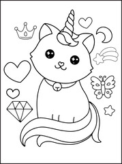 Caticorn Coloring pages For Kids