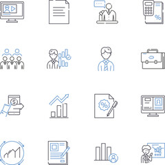 Resource utilization line icons collection. Efficiency, Optimization, Sustainability, Utilization, Allocation, Management, Productivity vector and linear illustration. Minimization,Reduction