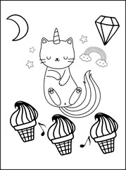 Caticorn Coloring pages For Kids