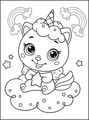 Caticorn Coloring pages For Kids