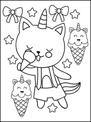 Caticorn Coloring pages For Kids
