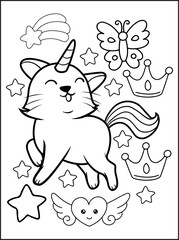 Caticorn Coloring pages For Kids