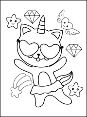 Caticorn Coloring pages For Kids
