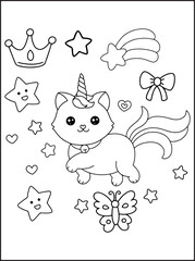 Caticorn Coloring pages For Kids