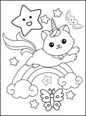 Caticorn Coloring pages For Kids