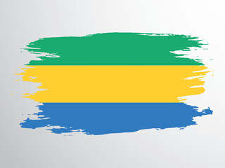 Brush vector flag of Gabon