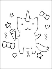 Caticorn Coloring pages For Kids