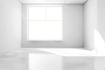 White empty room full of light, Generative AI