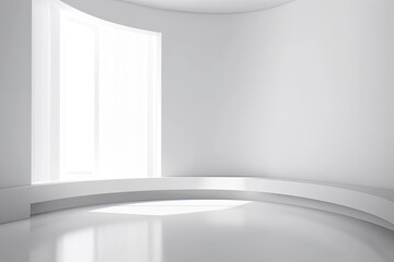 White empty room full of light, Generative AI