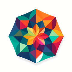 Kaleidoscope | 2D Flat Vector Logo Icon | Illustration - obrazy, fototapety, plakaty