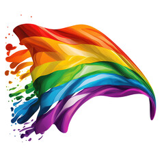 AI generative ClipArt - A stylized Rainbow Flag - with transparent background