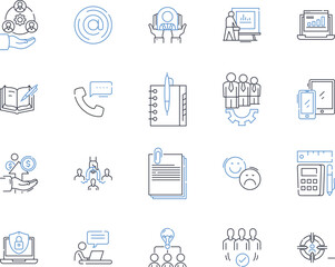 Entrepreneurship school line icons collection. innovation, leadership, inspiration, creativity, problem-solving, venture, startup vector and linear illustration. resilience,nerking,mentorship outline