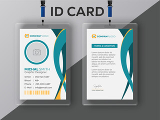 Obraz premium Modern Identity Card template, Office Id card ,Employee Id card for your company