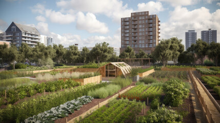 Fototapeta premium Urban farming and sustainable agriculture