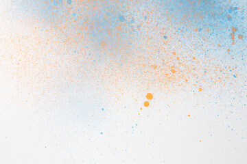 Pastel pink gray orange blue stains on white isolated background