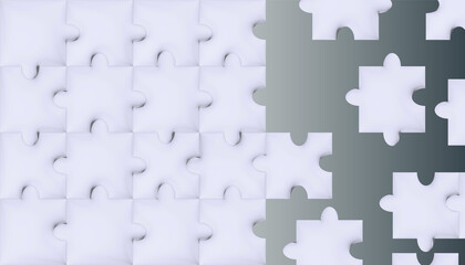 Puzzle solving. Business strategy concept. Problem solution