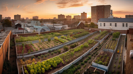 Fototapeta premium Urban farming and sustainable agriculture