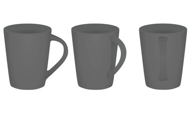 Grey empty mug. vector illustration