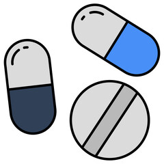 An editable design icon of pills 