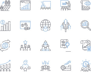 Advantage line icons collection. Profit, Edge, Benefit, Gain, Superiority, Leverage, Opportunity vector and linear illustration. Strength,Favorable,Plus outline signs set