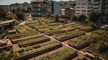 Fototapeta premium Urban farming and sustainable agriculture