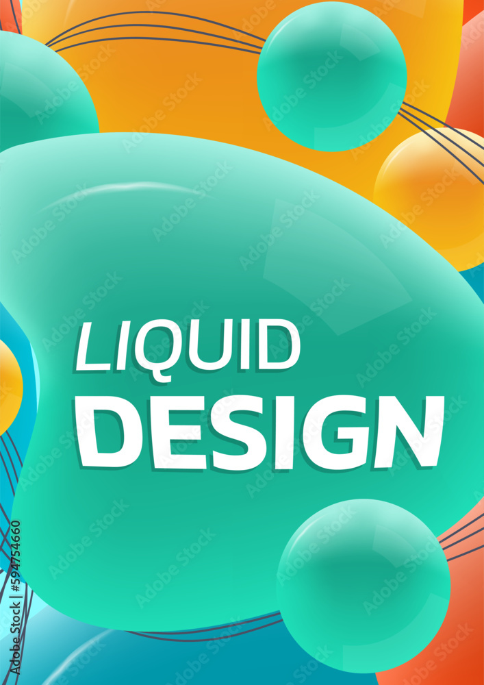 Canvas Prints abstract background with 3d liquid shapes. modern fluid poster, cover, dynamic layout banner. trendy