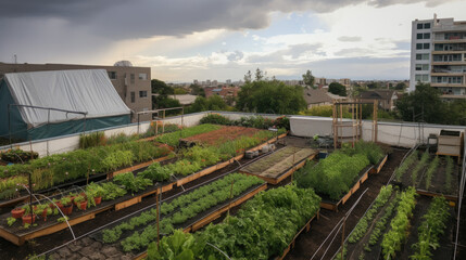 Fototapeta na wymiar Urban farming and sustainable agriculture