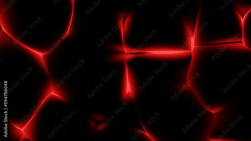 Poster moving and boiling convex shapes with neon bright edges. design. abstract liquid background.