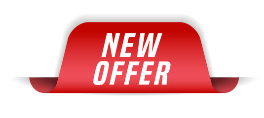 Colorful vector flat design banner new offer. This sign is well adapted for web design.