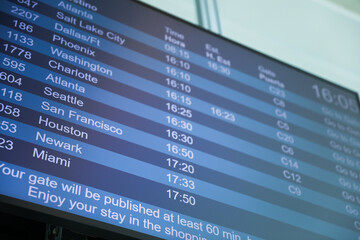 airport monitor displaying the status and destinations of business flights represents the fast-paced world of commerce and global connectivity. It signifies the importance of efficient communication 