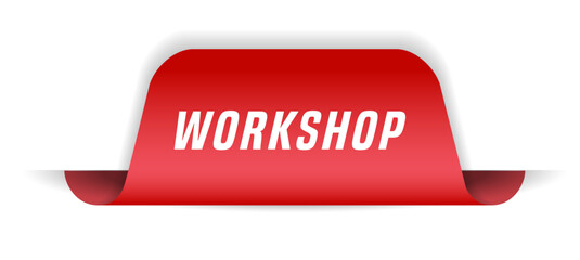 Colorful vector flat design banner workshop. This sign is well adapted for web design.