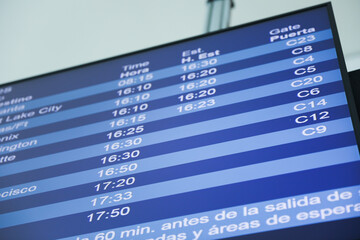 airport monitor displaying the status and destinations of business flights represents the fast-paced world of commerce and global connectivity. It signifies the importance of efficient communication 