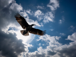 Fototapeta premium A Bird Soaring through the Clouds | Generative AI