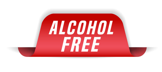 Colorful vector flat design banner alcohol free. This sign is well adapted for web design.
