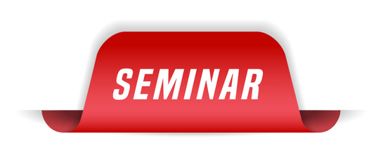 Colorful vector flat design banner seminar. This sign is well adapted for web design.