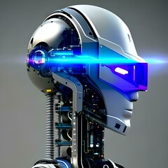 Robot woman on white background. Created with generative Ai technology.