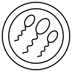 A unique design icon of sperms, mail reproductive cells