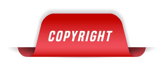 Colorful vector flat design banner copyright. This sign is well adapted for web design.