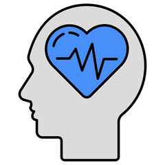 Conceptual flat design icon of peaceful mind