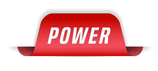 Colorful vector flat design banner power. This sign is well adapted for web design.