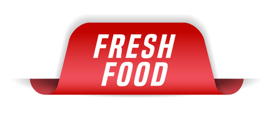 Colorful vector flat design banner fresh food. This sign is well adapted for web design.