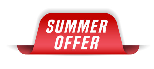 Colorful vector flat design banner summer offer. This sign is well adapted for web design.