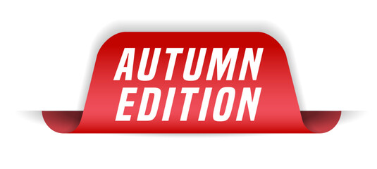 Colorful vector flat design banner autumn edition. This sign is well adapted for web design.