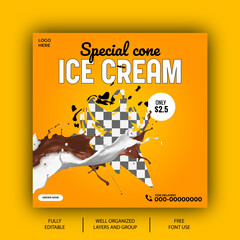 
Free EPS vector ice cream social media post design template Banner,
 vector illustration , food menu , poster,cone,ice cream,
delicious,special ice cream,cake,strawberry ice cream, and post banner 