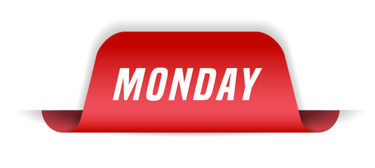 Colorful vector flat design banner monday. This sign is well adapted for web design.