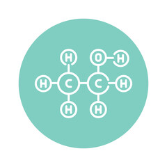 Ethanol formule color line icon. Pictogram for web page