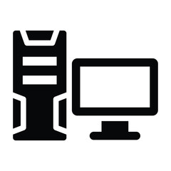 personal computer solid icon illustration vector graphic