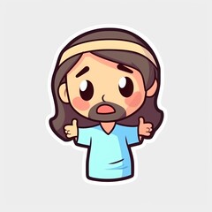 Cutting sticker Jesus Christ. For Good Friday or Ascension Day. for greeting cards. Generative Ai