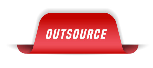 Colorful vector flat design banner outsource. This sign is well adapted for web design.